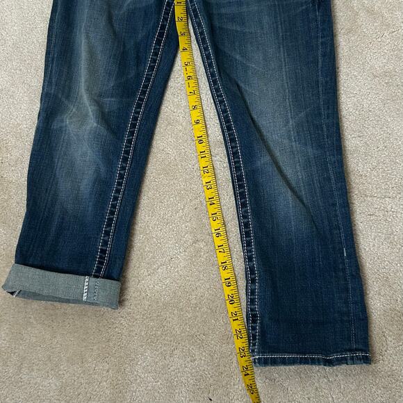 Miss Me Boyfriend‎ Distressed Capri Embellished Jeans Y2K Sz 25W - Picture 8 of 11